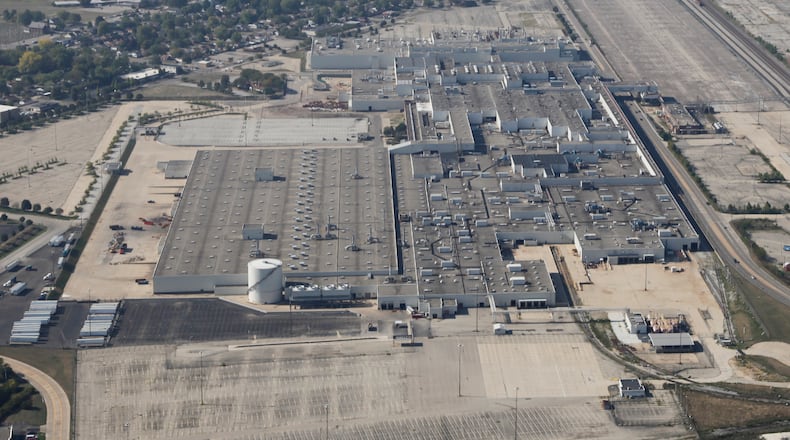 An aerial view of the former GM-Moraine assembly plant in early 2014, before Fuyao Global bought the facility and more than five years after it closed. The view is to the south. TY GREENLEES / STAFF
