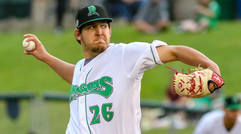Dayton Dragons pitcher Ricky Salinas was recently named the Cincinnati Reds Pitcher of the Month for June. The 25th round pick from Rice went 2-0 in five starts with a 1.03 earned run average and 22 strikeouts. CONTRIBUTED PHOTO BY MICHAEL COOPER
