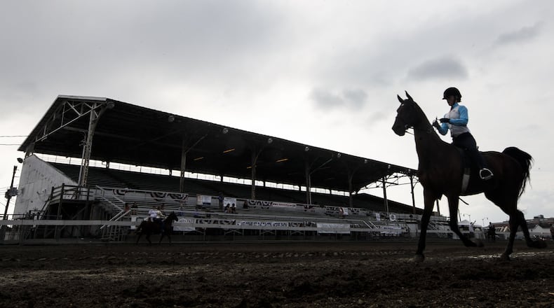 The 150th Dayton Horse Show is the last to be held at the Montgomery County Fairgrounds in Dayton and the last outdoor event to be held in front of the grandstand before the fairgrounds moves to Jefferson Twp. CHRIS STEWART / STAFF