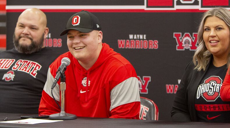 Wayne offensive lineman Joshua Padilla signed with Ohio State on Wednesday's national signing day. CONTRIBUTED/Jeff Gilbert