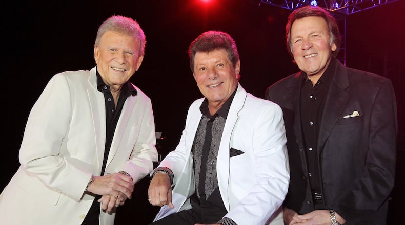 The Golden Boys, (left to right) Bobby Rydell, Frankie Avalon and Fabian, perform at Rose Music Center in Huber Heights on Saturday, Aug. 6. CONTRIBUTED