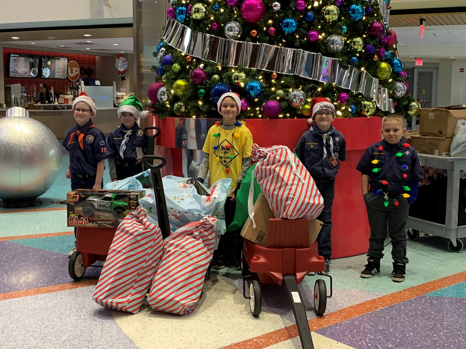 Cub Scout Collin Schaefer  lead and effort that collected nearly 6,000 handmade Christmas cards for children being treated at Dayton Children’s Hospital.