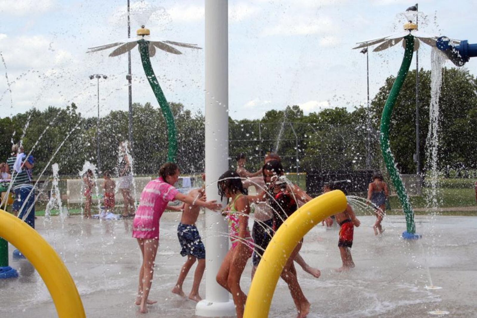 Sprayground at Activity Center Park off N. Main Street in Centerville lets children of all ages have fun getting wet in hot weather.