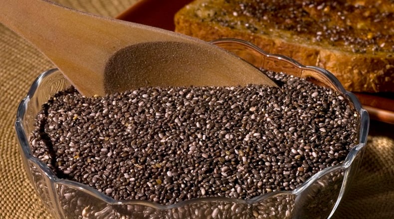 Chia seeds, plucked from a Central American plant called Salvia hispanica, contain omega-3 fatty acids, more dietary fiber than flaxseed. (Scott Lorenzo/Sacramento Bee/MCT)