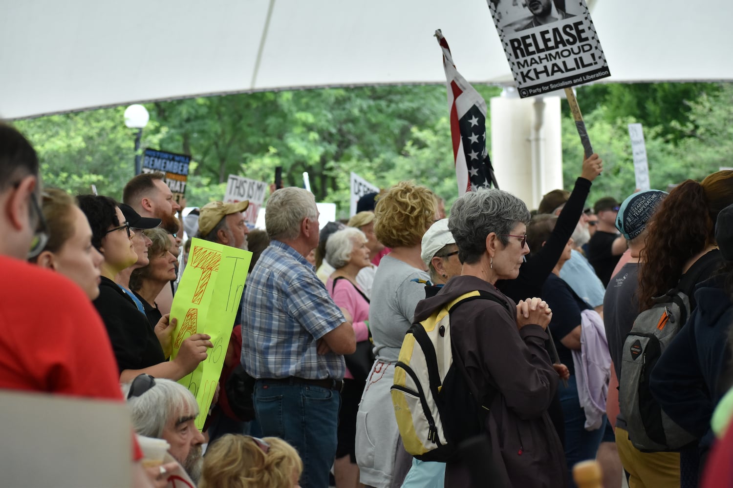 Dayton June 14, 2025 No Kings protest at RiverScape Pavilion
