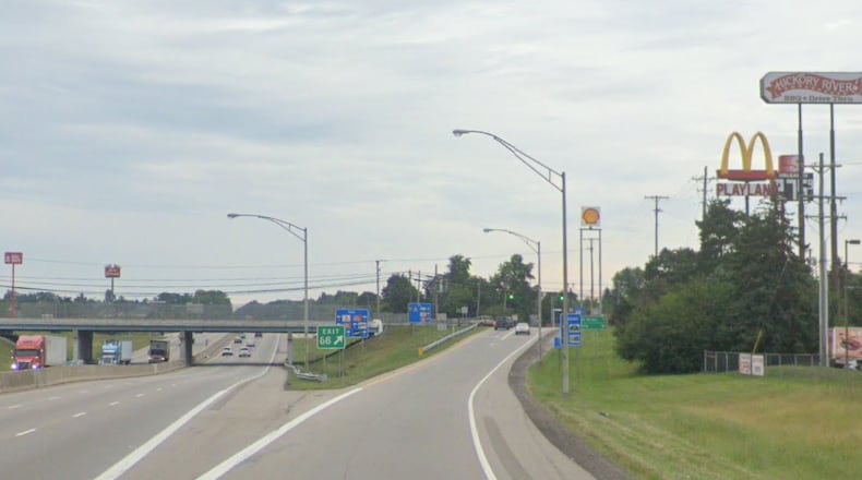 The Exit 68 interchange on I-75 in Tipp City Ohio. Credit: Google Image
