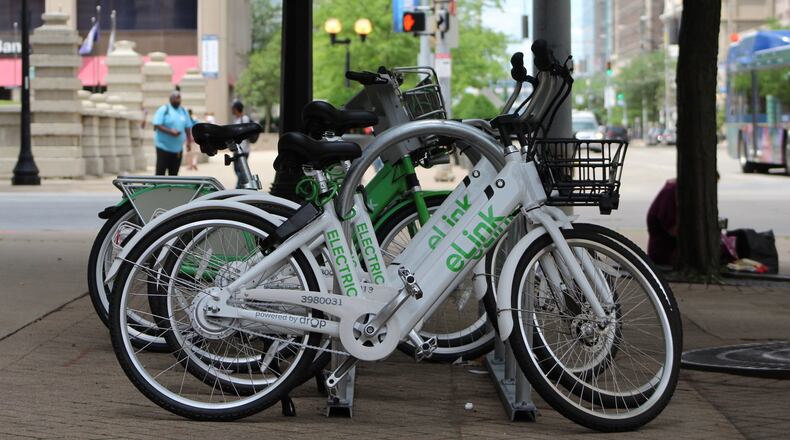 Link Dayton Bike Share has done a soft launch of its new bike system. Bikes are available to rent all across Dayton. CORNELIUS FROLIK / STAFF