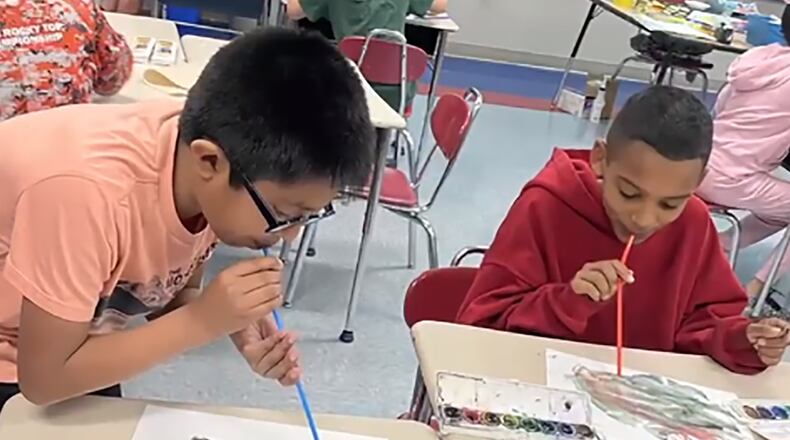 Thanks to a major art grant through the Ohio Arts Council, Brantwood Elementary School was able to supply an artist-in-residence (AIR). The $21,600 ARTIE Grant funds the school’s Artist-in-Residence project, which allowed professional artists to work with students two days a week for the entire school year. All students received art class once a week and were linked to the school’s Wit and Wisdom program. Principal Misha Monnin and teacher, Holly Shively applied for the grant. This year’s Artist-in-Resident was Wright State University graduate, Emma Smith.