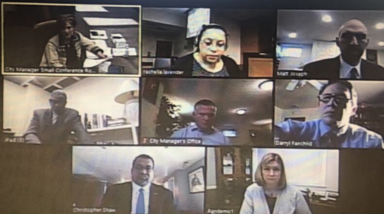 The Dayton City Commission held a commission meeting remotely this week. CORNELIUS FROLIK / STAFF