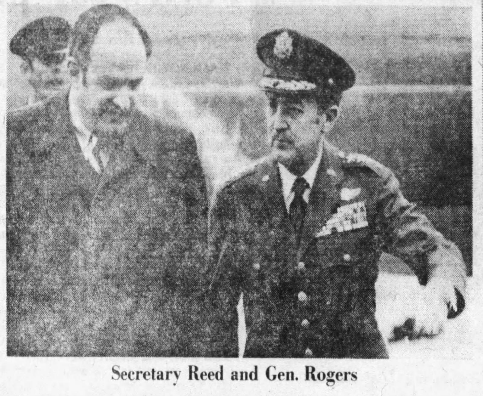 Getting acquainted with his new job, Air Force Secretary Thomas C. Reed visited Wright-Patterson Air Force base in 1976. DAYTON DAILY NEWS ARCHIVES