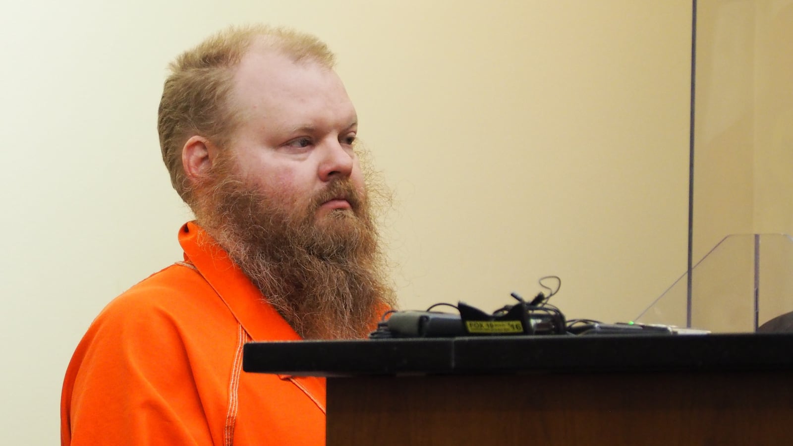 Phillip Lovely, 41, faces three felony charges of attempted aggravated murder, felonious assault and arson following the stabbing of Butler County Sheriff's Office Deputy Mike Farthing. Lovely appeared in Middletown Municipal Court Friday, Feb. 6, 2026 for an arraignment hearing. BRYN DIPPOLD/STAFF
