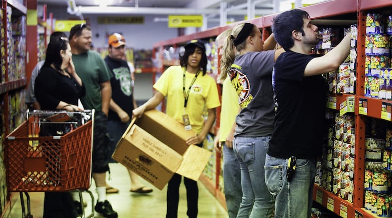 In this file photo, shoppers stock up for the Fourth of Julyat TNT Fireworks, 840 South Union Road in Dayton. JIM WITMER / STAFF