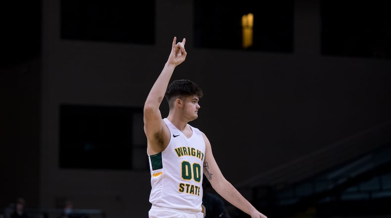Wright State's Grant Basile, pictured during last week's game vs. Purdue Fort Wayne, scored 29 points Friday night in the Raiders' win over Detroit Mercy. Joseph Craven/Wright State Athletics