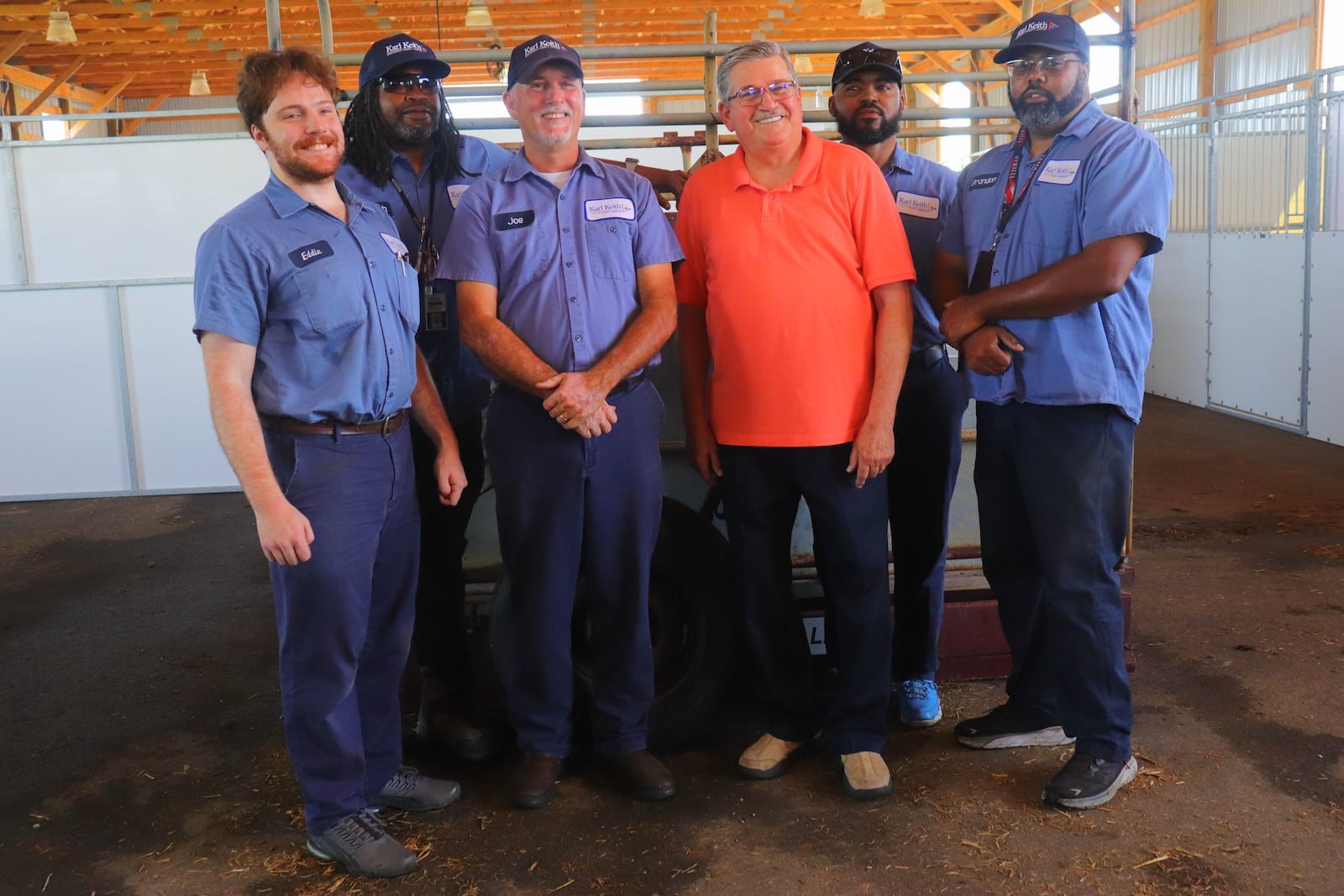 Montgomery County auditor Karl Keith with his group of inspectors on July 2 after ensuring all of the scales for the Montgomery County Fair livestock shows are accurate. DION JOHNSON/STAFF