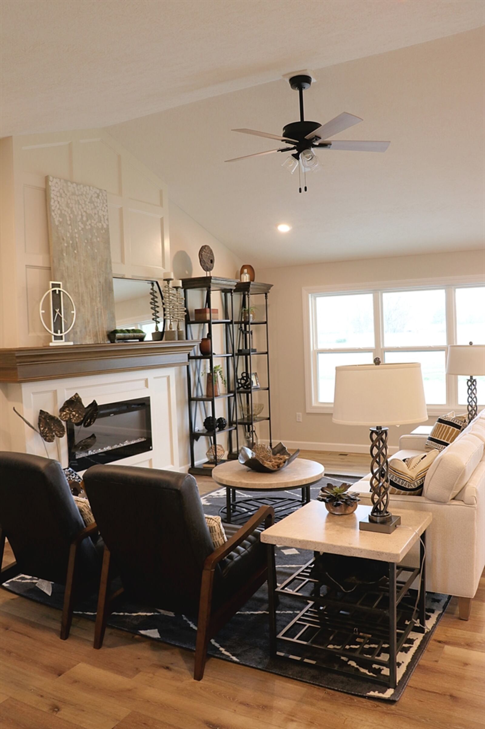 The new construction at 265 Fox Harbor Drive has about 1,762 square feet of living space. Built in 2023 by S.M. O’Neal Construction, the stone-and-vinyl ranch has craftsman-style gable truss accents and a stained overhead door to the two-car garage. A concrete driveway leads to a concrete walkway to the covered entry nook. Landscaping and sod will be added in spring. CONTRIBUTED