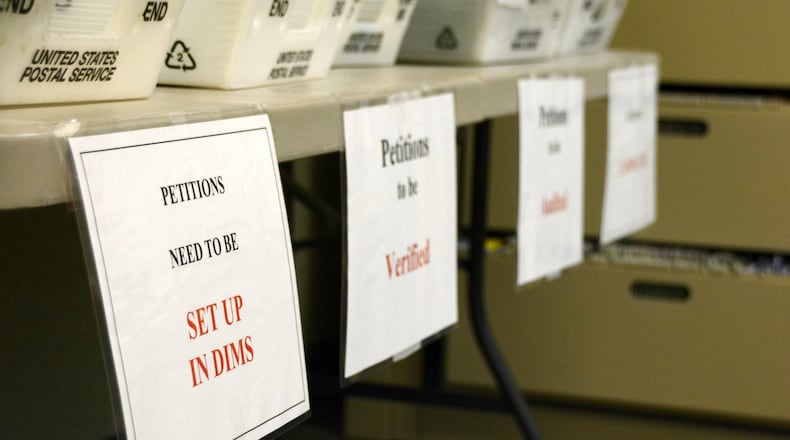 The Butler County Board of Elections filing deadline for local elections was 4 p.m. Wednesday, Aug. 9, 2017. Petitions will be certified for most races on Aug. 21. Candidate petitions for races for Hamilton city council and mayor and Middletown city council, per their respective charters, are due Aug. 24 and petitions will be certified on Aug. 28. MICHAEL D. PITMAN/STAFF