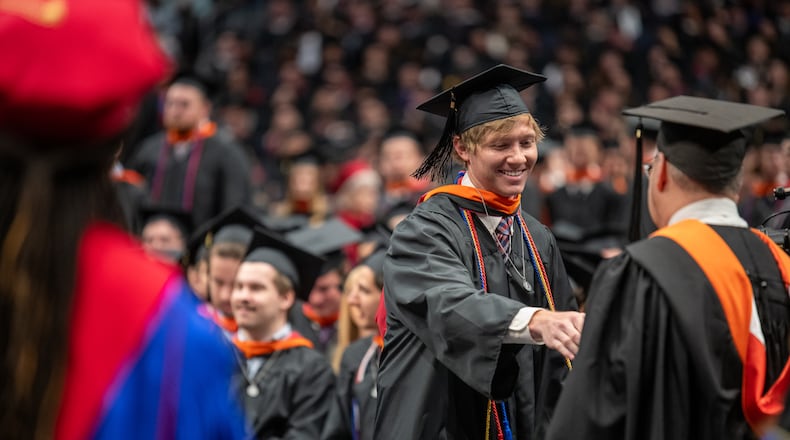 The University of Dayton's 2024 spring commencement on Sunday, May 5, 2024 at UD Arena. HAYDEN PARSONS\UNIVERSITY OF DAYTON