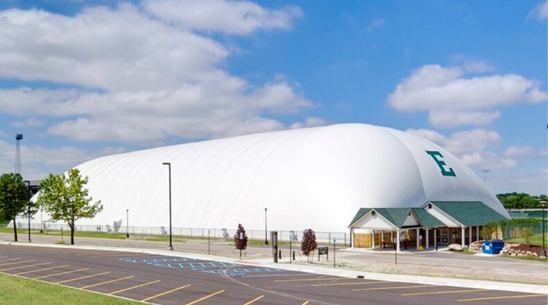 This illustration shows a domed sports complex, which is part of the strategic plan for the West Carrollton Olde Downtown area. CONTRIBUTED