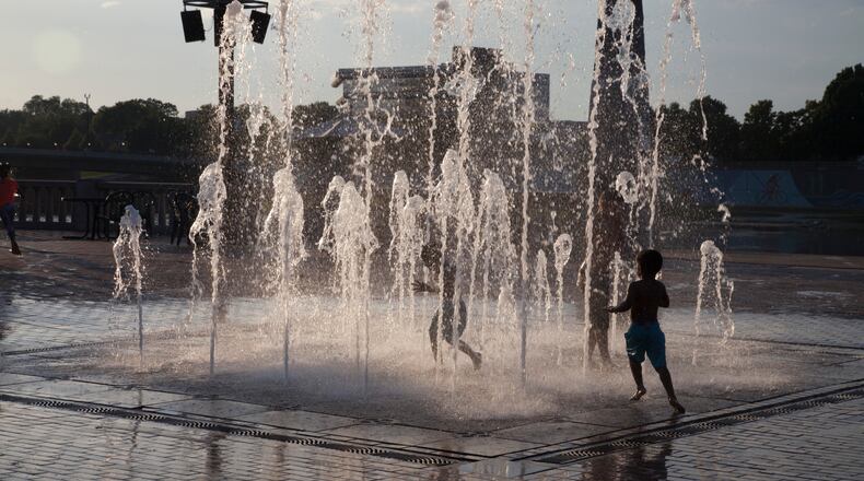 The RiverScape MetroPark interactive fountain will remain open through Labor Day for a few more weeks of "splashtastic" fun. CONTRIBUTED