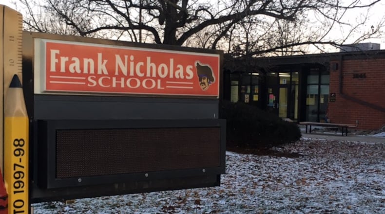 West Carrollton City School District officials said they plan to vote this month on permanent shutting down Frank Nicholas Elementary School at the end of this school year. NICK BLIZZARD/STAFF