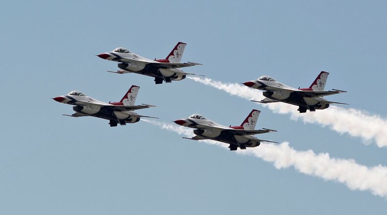 The U.S. Air Force Thunderbirds performed June 22, 2019, at the Vectren Dayton Air Show. STAFF FILE
