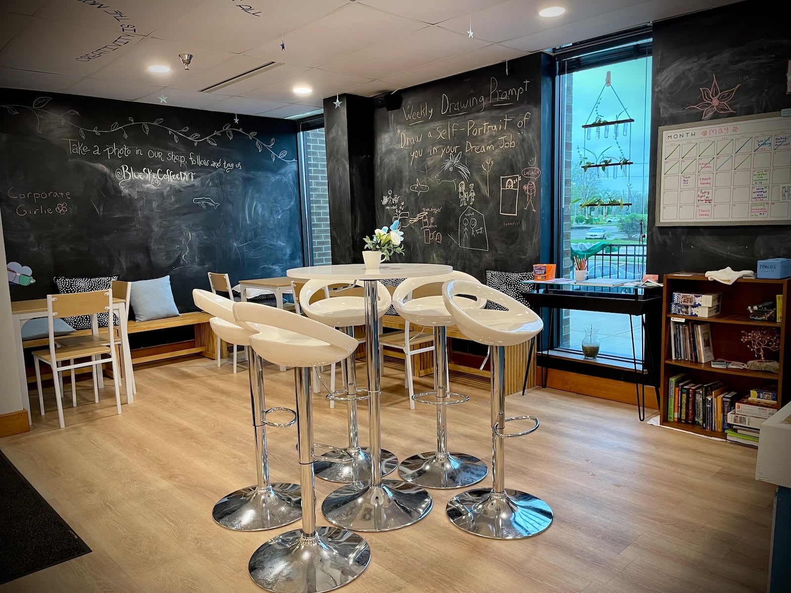 Blue Sky Coffee, a coffee shop and creative space, is located across from Wright State University in the Emergence Center at 3070 Presidential Drive. NATALIE JONES/STAFF
