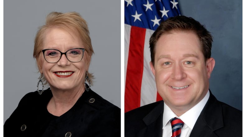Challenger Lynn Cooper and incumbent Mike Foley are vying for the Montgomery County Clerk of Courts seat. Photos provided.