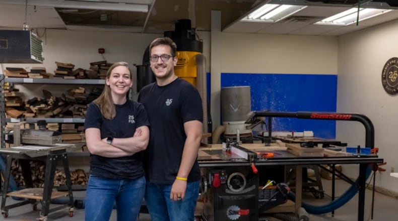 Kristina Molinaro, with husband Nick, who owns Twenty Five and Pine. Contributed