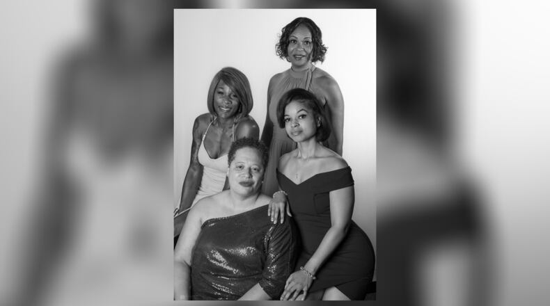 Top row, left to right: Marva M.B. Williams-Parker (Kate Hughes), Kyndra Dyanne Jefferies (Betty Samson), Front row, left to right: Keisha Kemper (Anna Campbell) and Bryana Bentley (Precious "Pete" Watson) comprise the cast of the Human Race Theatre Company's production of "Angry, Raucous, and Shamelessly Gorgeous." SCOTT DAVIS/THE HUMAN RACE THEATRE COMPANY