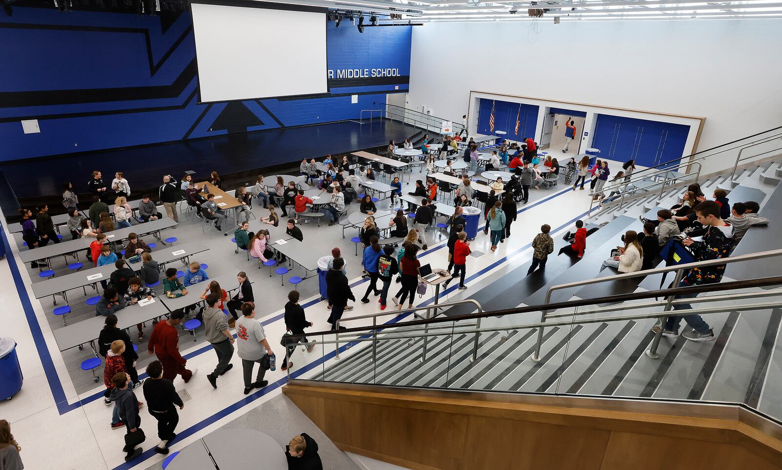 Inside the new Warner Middle School in Xenia. MARSHALL GORBY\STAFF