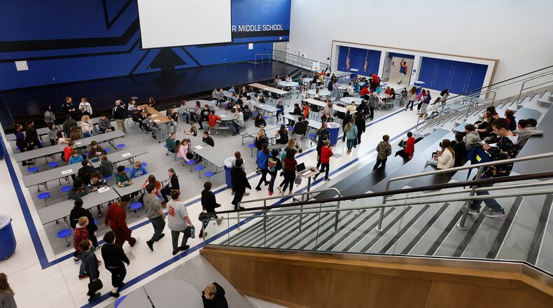 Inside the new Warner Middle School in Xenia. MARSHALL GORBY\STAFF