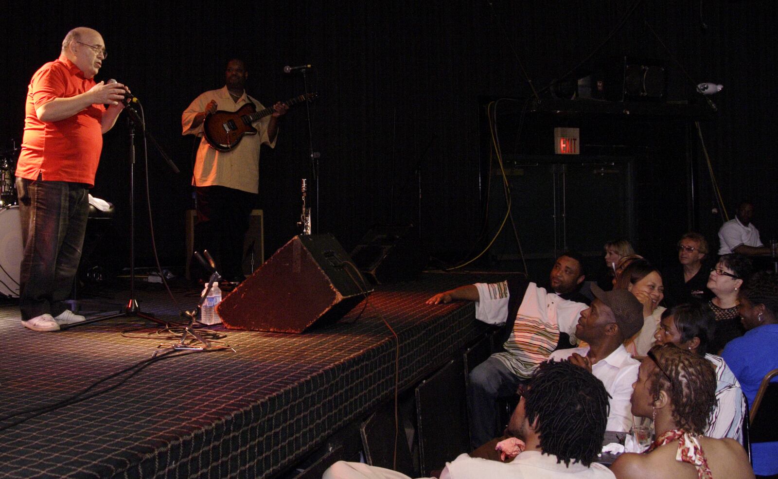 Owner Jerry Gillotti (left) brings out Walter Beasley at Gilly's Niteclub in Dayton, Friday, May 11th.