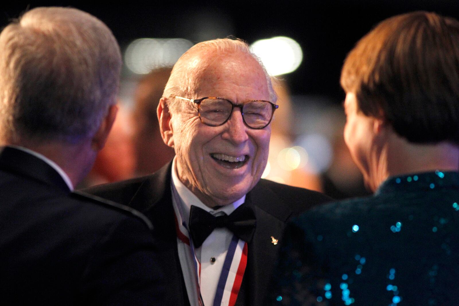 At the 2015 National Aviation Hall of Fame ceremony Apollo 13 astronaut James A. Lovell received the first Neil Armstrong Outstanding Achievement Award. The event was held at the National Museum of the United States Air Force.  LISA POWELL / STAFF