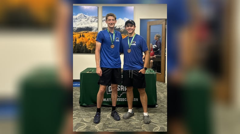 The Springboro HIgh School boys tennis doubles team of Drew Baumgartner and Peyton Nelson. CONTRIBUTED PHOTO