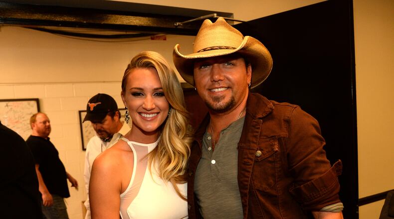 NASHVILLE, TN - JUNE 04: Brittany Kerr and Jason Aldean attend the 2014 CMT Music Awards at Bridgestone Arena on June 4, 2014 in Nashville, Tennessee. (Photo by Rick Diamond/Getty Images for CMT)