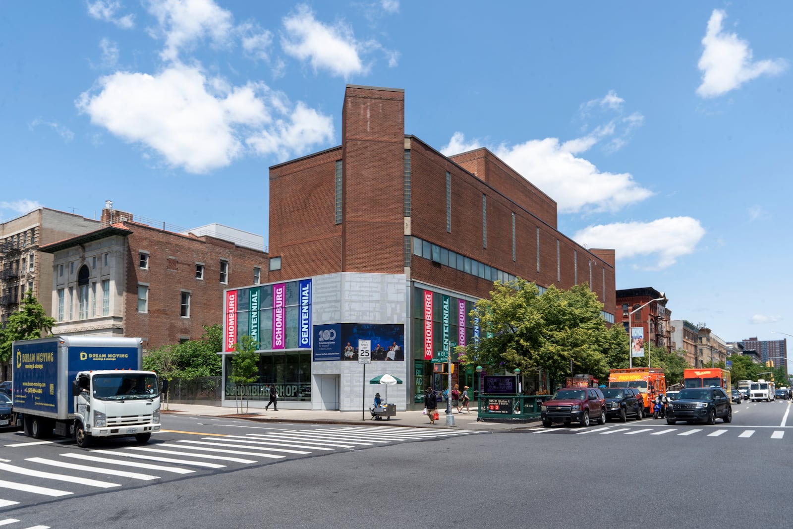 This photo provided by the New York Public Library shows the exterior of the Schomburg Center for Research in Black Culture in New York on June 2, 2025. (Jonathan Blanc/New York Public Library via AP)