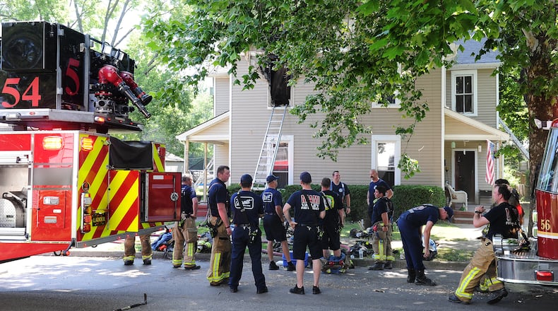 Miami Valley Fire District responds to a fire at a duplex in the 400 block of North Fourth Street in Miamisburg Wednesday June 22, 2022. The fire district is asking voters in Miamisburg and Miami Twp. to approve an 11-mills levy next month. MARSHALL GORBY/STAFF