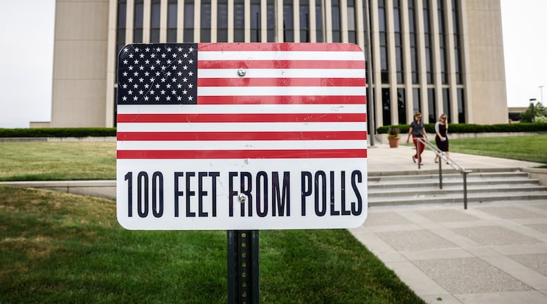 Early voting began Wednesday morning at the Montgomery County Board of Elections on West Third St. JIM NOELKER/STAFF