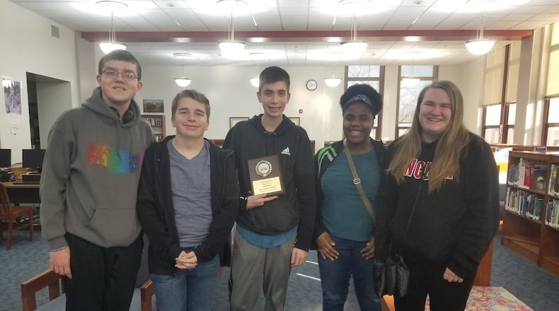 Northmont High School’s Academic Challenge team seems to be the people to beat this school year. Left to right: Seth Eggleston, Zach Weeks, Sean Scranton, Amara Nwanoro and Samantha Street. CONTRIBUTED