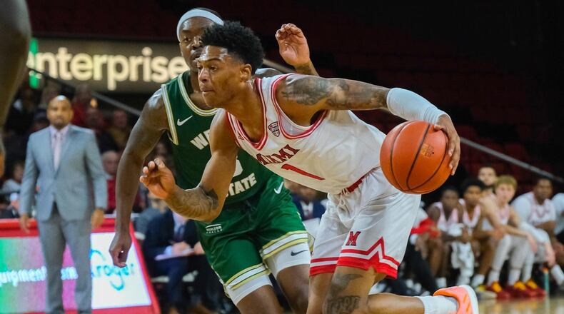 Nike Sibande scored 31 points Monday in a upset win at Buffalo. File photo courtesy of Miami Athletics