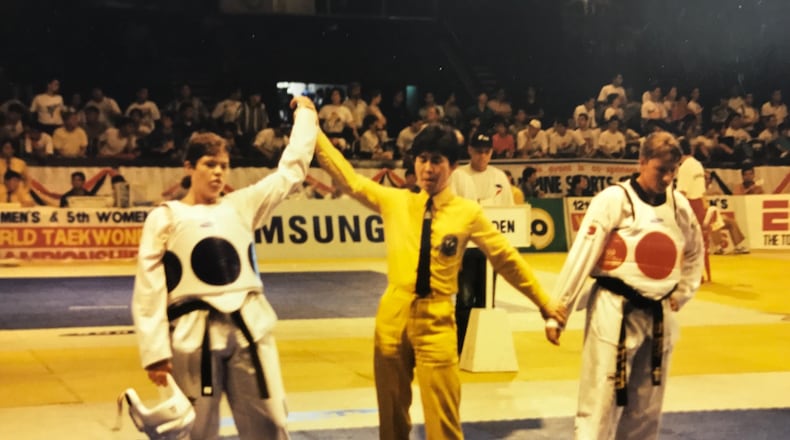 Christina Bayley won the women’s heavyweight title at the 1995 World Taekwondo Championships in the Philippines. Her competitor was from Sweden. CONTRIBUTED