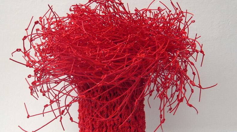 Kakuko Ishii, Japanese Paper Strings Musubu R, 2012, Washi paper and pigment, Image courtesy of the artist, © Kakuko Ishii