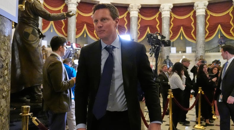 Paramount Skydance chairman and CEO David Ellison arrives before President Donald Trump delivers the State of the Union address to a joint session of Congress in the House chamber at the U.S. Capitol in Washington, Tuesday, Feb. 24, 2026. (AP Photo/Mark Schiefelbein)