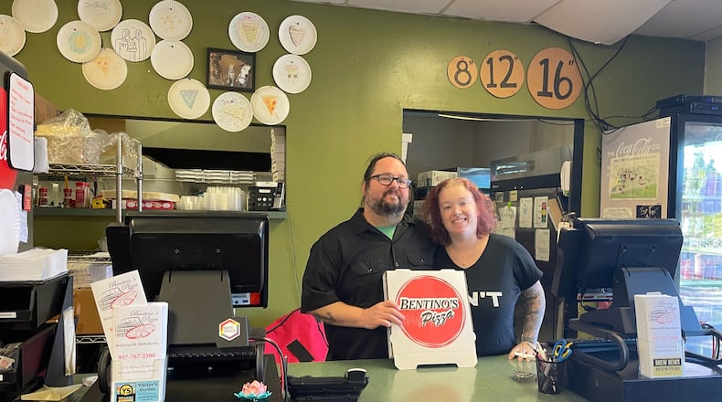After 16 years of renting a space in Yellow Springs, Carl and Kim Lea, the owners of Bentino’s Pizza, can now call 107 1/2 Xenia Avenue their forever home as they look for a new next door tenant.