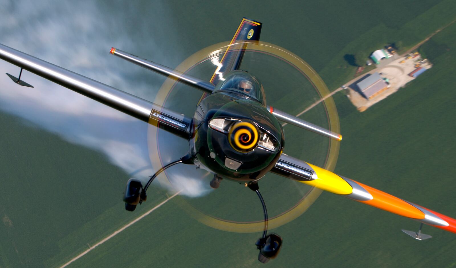 National Aviation Hall of Fame inductee Patty Wagstaff will be flying in the 2009 Vectren Dayton Air Show on July 18 and 19. Wagstaff made photo flights on Thursday, July 16.