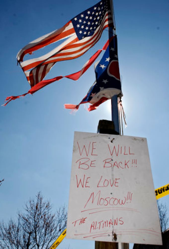 Tornado damage cleanup in Moscow, Ohio