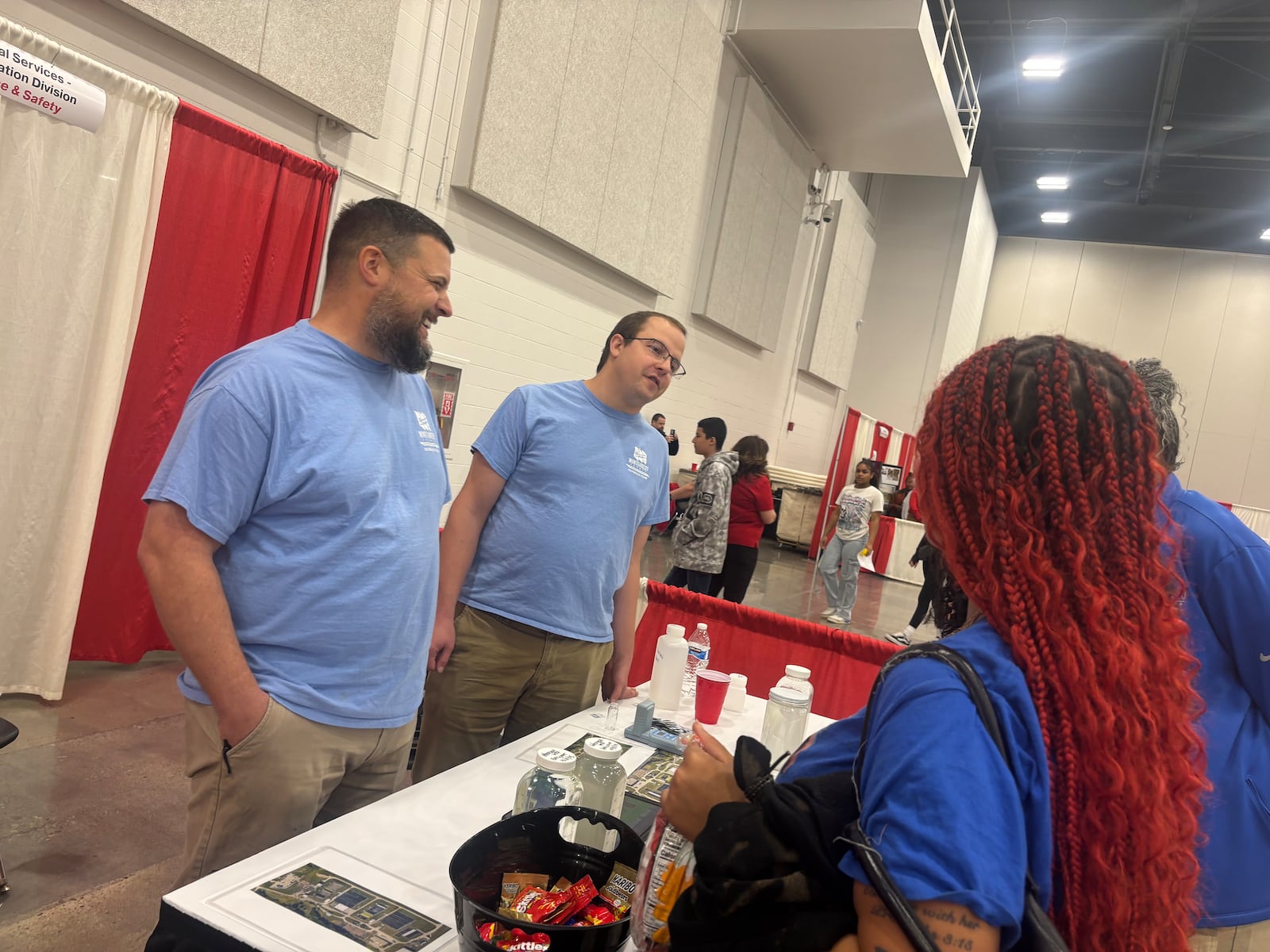 Employees from Montgomery County's Water Department speak to students during a career fair Wednesday, Oct. 8. Eileen McClory/ staff