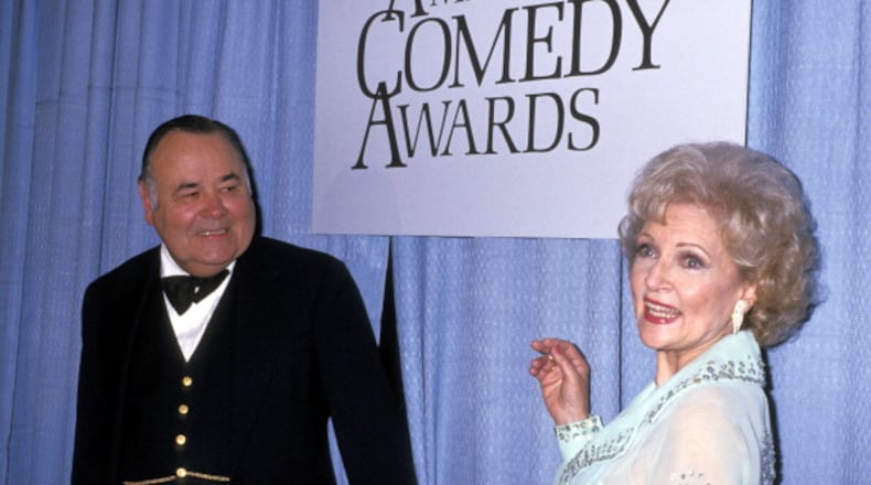 Jonathan Winters and Betty White during 1st Annual Comedy Awards at Hollywood Palladium in Hollywood, California, United States. (Photo by Ron Galella/WireImage)