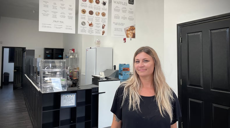 I Heart Ice Cream, a Thai-inspired rolled ice cream shop, is located at 9 N. Williams St. in Dayton. Pictured is Owner Liz Smith. NATALIE JONES/STAFF