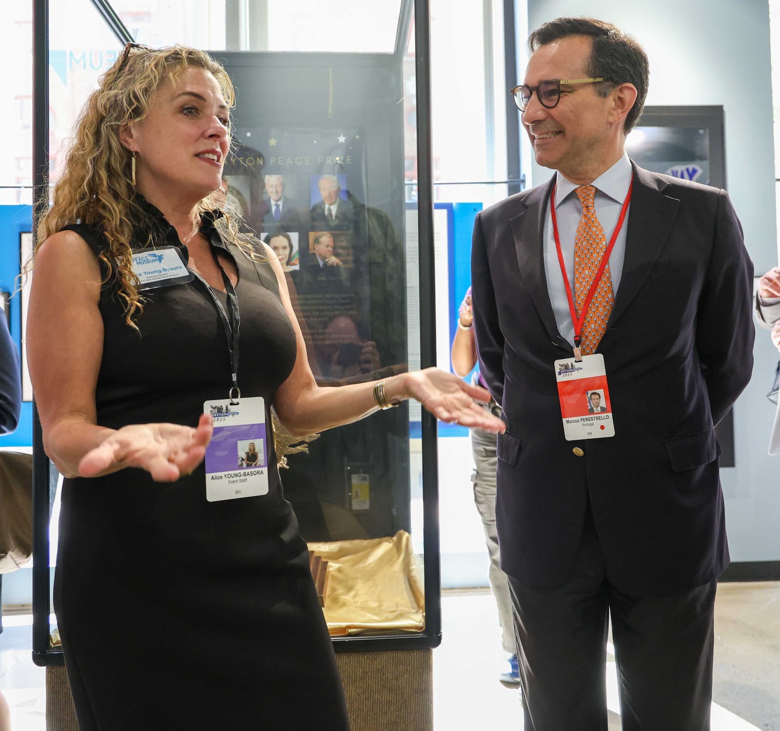 International Peace Museum Executive Director Alice Young-Basora and Marcos Perestrello, President of the NATO Parliamentary Assembly. BRYANT BILLING/STAFF